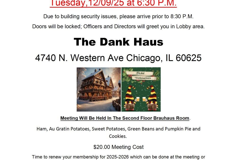 German American Police Association – December Meeting Notice